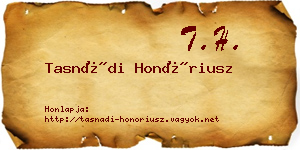 Tasnádi Honóriusz névjegykártya